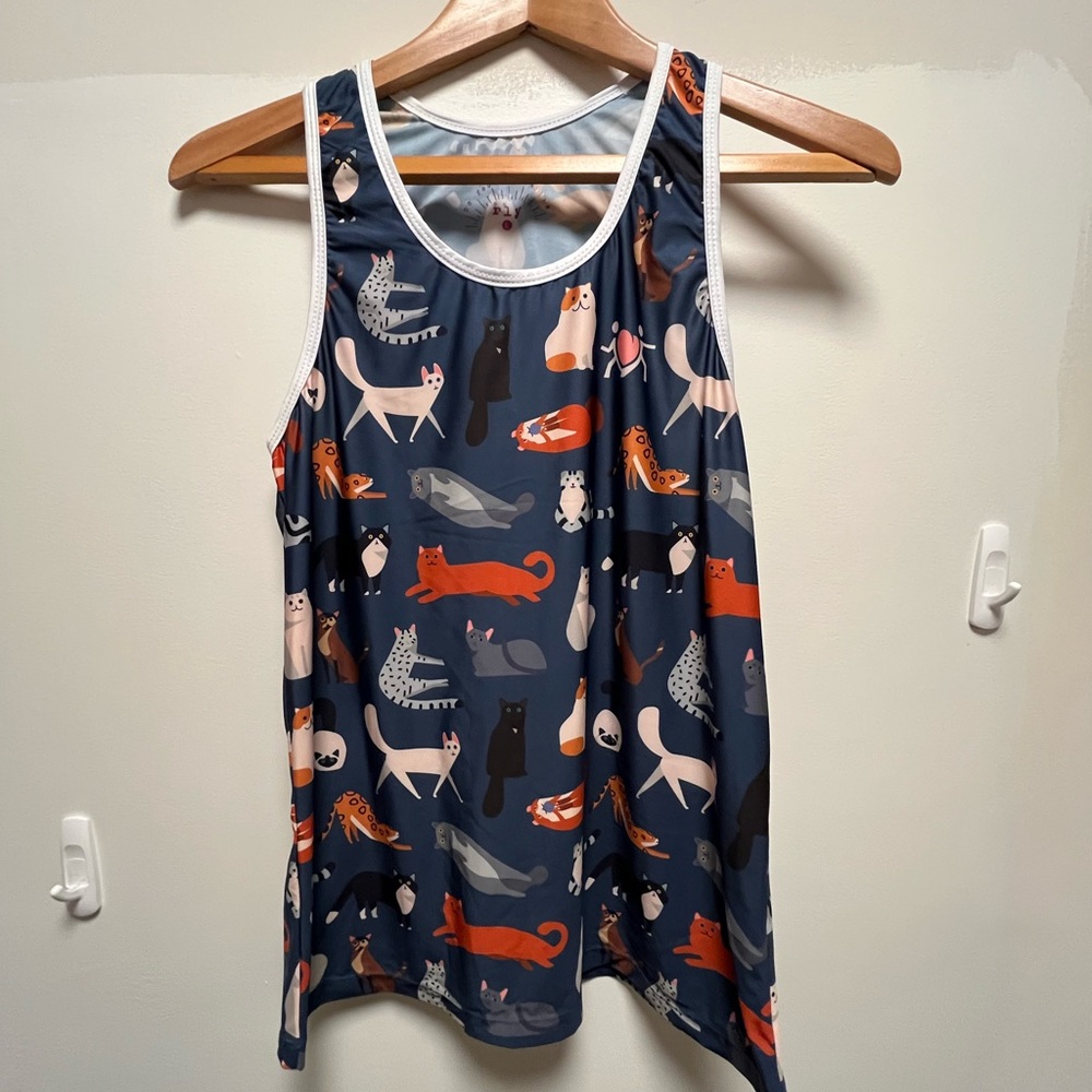Cat Print Sleeveless Top
